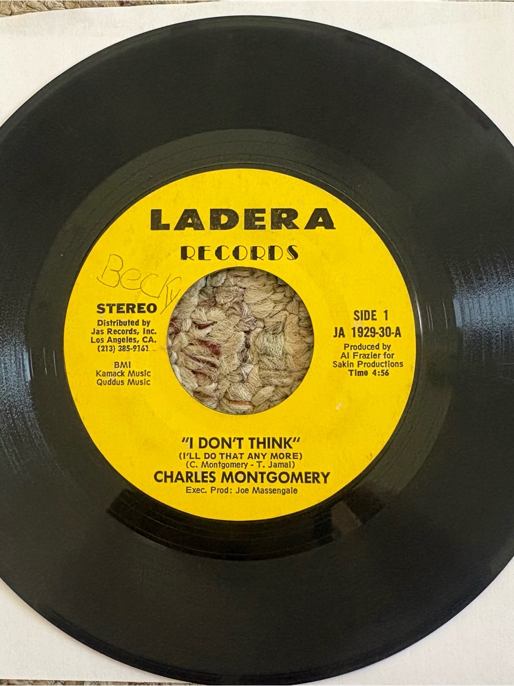 Rare Soul 45 Charles Montgomery I Dont Think / You And Me VG Ladera Records